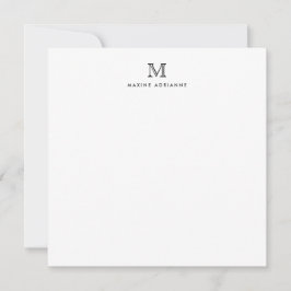 Schwarzes Schwarzes Minimalistisches klassisches F Mitteilungskarte