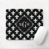 Schwarzes Schwarzes Schwarzes 3 Initialmonogramm Mousepad (Mit Mouse)