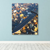 Schwarzes Schwert im flachen Wasser Leinwanddruck (Insitu (Holzboden))