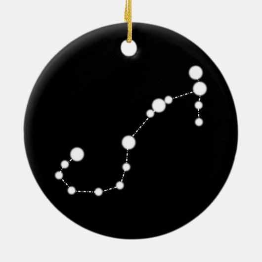 Schwarzes Scorpio-Blütenzeichen Keramik Ornament (Hinten)