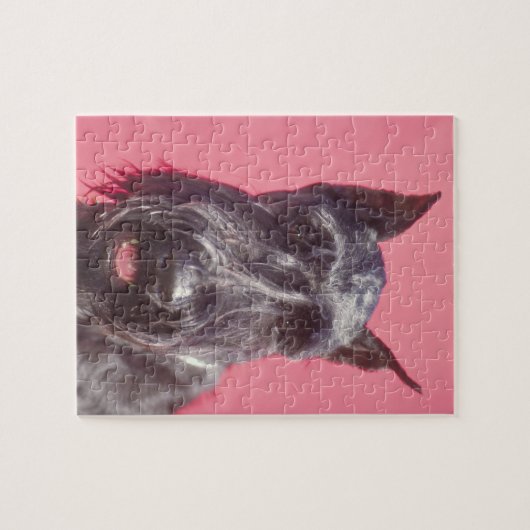 Schwarzes Scottish-Terrier-Hundepuzzlespiel Puzzle (Horizontal)