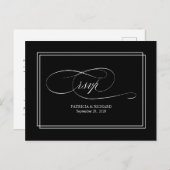 Schwarzes Script Einfache Elegante Hochzeit-UAWG P Postkarte (Vorne/Hinten)