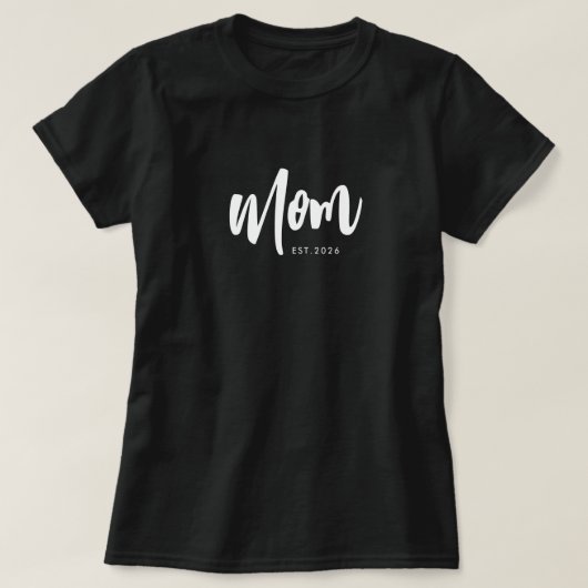 Schwarzes Script Established Mom T-Shirt (Design vorne)
