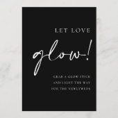Schwarzes Script Gelassen Liebe Glow Wedding Sign Menükarte (Vorderseite)