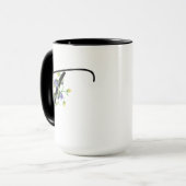Schwarzes Script Letter "T" Farbige Wildblumen Tasse (Vorderseite Links)