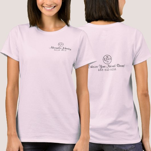 Schwarzes Script-Mitarbeiter-Name Geschäftslogo T- T-Shirt