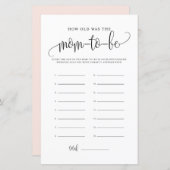 Schwarzes Script wie alt war ihr Baby Showspiel (Vorne/Hinten)