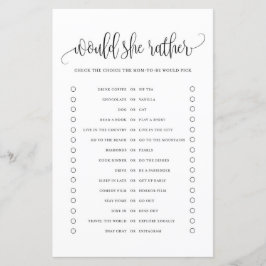 Schwarzes Script würde sie eher ein Baby Showspiel