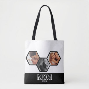 Schwarzes Sechseck Mutter Gegründet 3 Foto Tasche