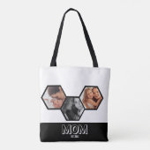 Schwarzes Sechseck Mutter Gegründet 3 Foto Tasche (Rückseite)