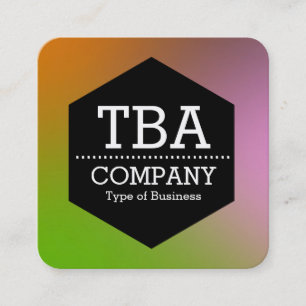 Schwarzes Sechseck - Sanfter Farbverlauf Quadratische Visitenkarte