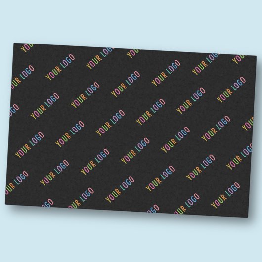 Schwarzes Seidenpapier mit individuellem Firmenlog