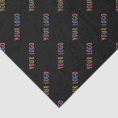 Schwarzes Seidenpapier mit individuellem Firmenlog (Ausschnitt)
