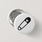 Schwarzes Sicherheits-Button Button (Vorne & Hinten)