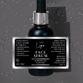 Schwarzes Silber 1 OZ 30 ml Kosmetische Flasche Wa Etiketten