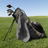 Schwarzes Silber Glitter Grau Modernes Monogramm Golfhandtuch (Gras)