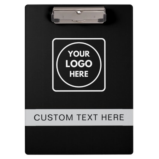 Schwarzes Silber-Logo-Text Pro-Clipboard Klemmbrett (Vorderseite)