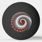 SCHWARZES ~ Silber-Muschel ~ Fraktal Design ~ Tischtennisball (Rückseite)