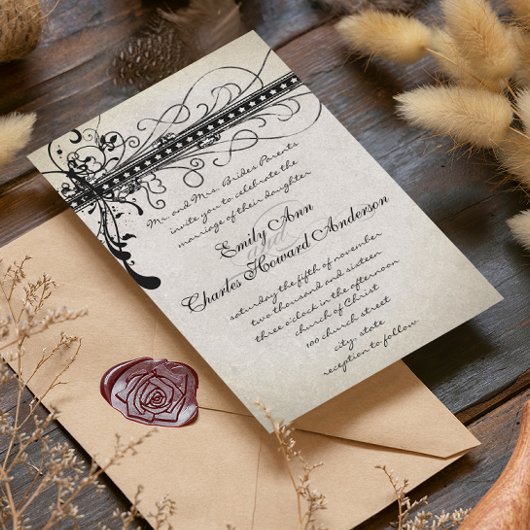 Schwarzes Silber Renaissance Mittelalterliche Einl Einladung