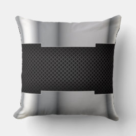Schwarzes Silbermetall-Pillow Kissen
