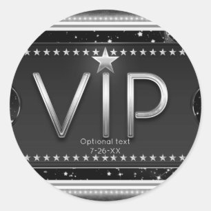 Schwarzes & silbernes Chic Glam VIP individuelles  Runder Aufkleber
