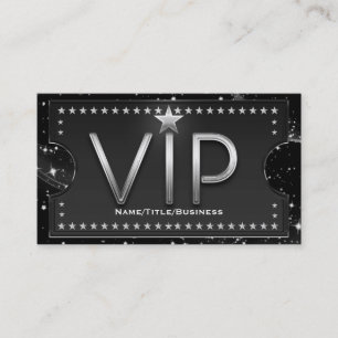 Schwarzes & silbernes Chic Glam VIP individuelles Visitenkarte