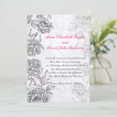 Schwarzes silbernes einladung (Stehend Vorderseite)