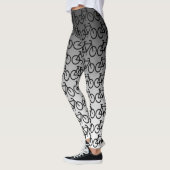 Schwarzes silbernes metallisches Fahrrad-abstrakte Leggings (Links)