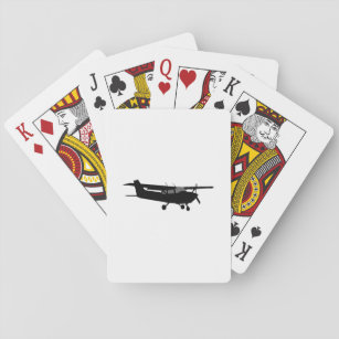 Schwarzes Silhouette-Fliegen Flugzeug-klassisches Spielkarten