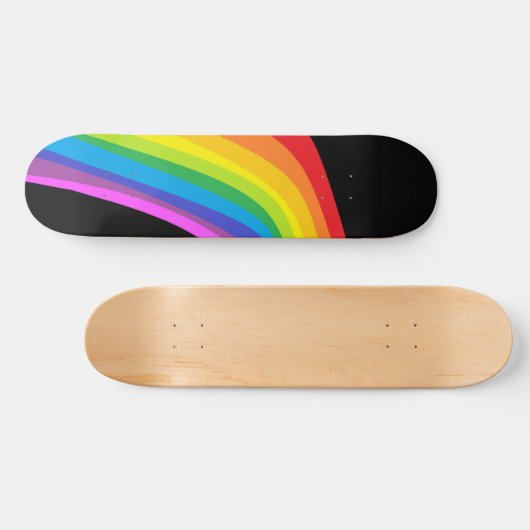 Schwarzes Skateboard-Deck mit Regenbogendesign Skateboard (Horizontal)