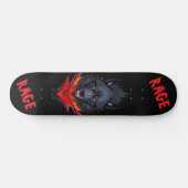 Schwarzes Skateboard mit Wölfen (Horizontal)