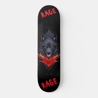 Schwarzes Skateboard mit Wölfen
