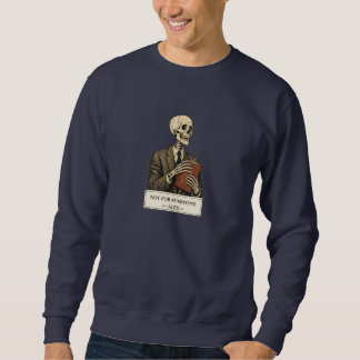 Schwarzes Skeleton-Grafik-Crewneck-Sweatshirt für Sweatshirt