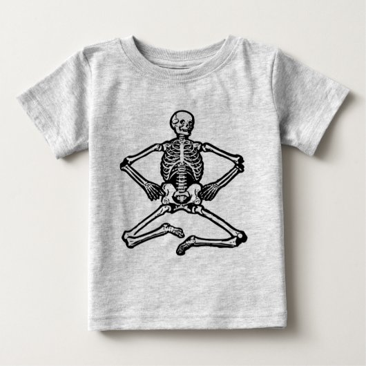 Schwarzes Skelett Baby T-shirt (Vorderseite)