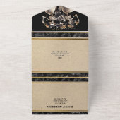 Schwarzes Skelett Bräutigam gotische Hochzeit All In One Einladung (Außenbereich)