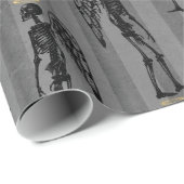 Schwarzes Skelett mit Gold Halo und Flügel Gothic Geschenkpapier (Rolleneckpunkt)