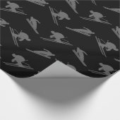 Schwarzes Skimuster Geschenkpapier (Ecke)