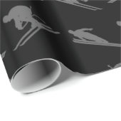 Schwarzes Skimuster Geschenkpapier (Rolleneckpunkt)