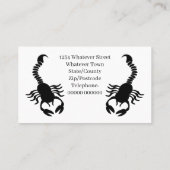 Schwarzes Skorpion-Design Telefonnummerkarte (Rückseite)