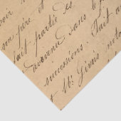 Schwarzes Skript auf Tan Decoupage Seidenpapier (Detail)