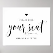 Schwarzes Skript Bitte suchen Sie Ihren Sitz und B Poster (Vorne)