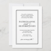 Schwarzes Skript Einfaches Elegant feierliche Hoch Einladung (Vorderseite)