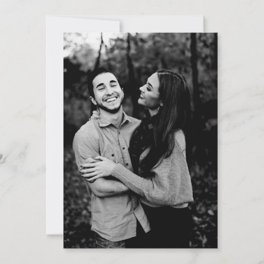 Schwarzes Skript Einfaches Elegant feierliche Hoch Einladung (Rückseite)