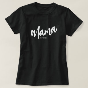 Schwarzes Skript Established Mama T-Shirt
