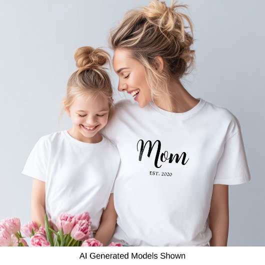 Schwarzes Skript etablierte Mama T-Shirt