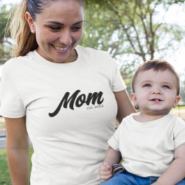 Schwarzes Skript etablierte Mama T-Shirt