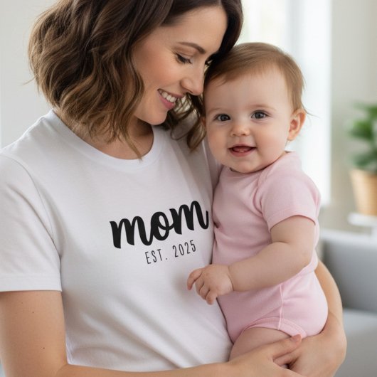 Schwarzes Skript etablierte Mama T-Shirt