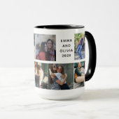 Schwarzes Skript | Foto der besten Freunde Tasse (VorderseiteRechts)