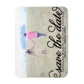 Schwarzes Skript-Foto Speichern Sie die Datumsmagn Magnet (Vertikal)