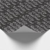 SCHWARZES SKRIPT-FROHE WEIHNACHT-PACKPAPIER GESCHENKPAPIER (Ecke)